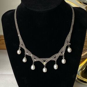 Elegant Silver and Pearl Necklace